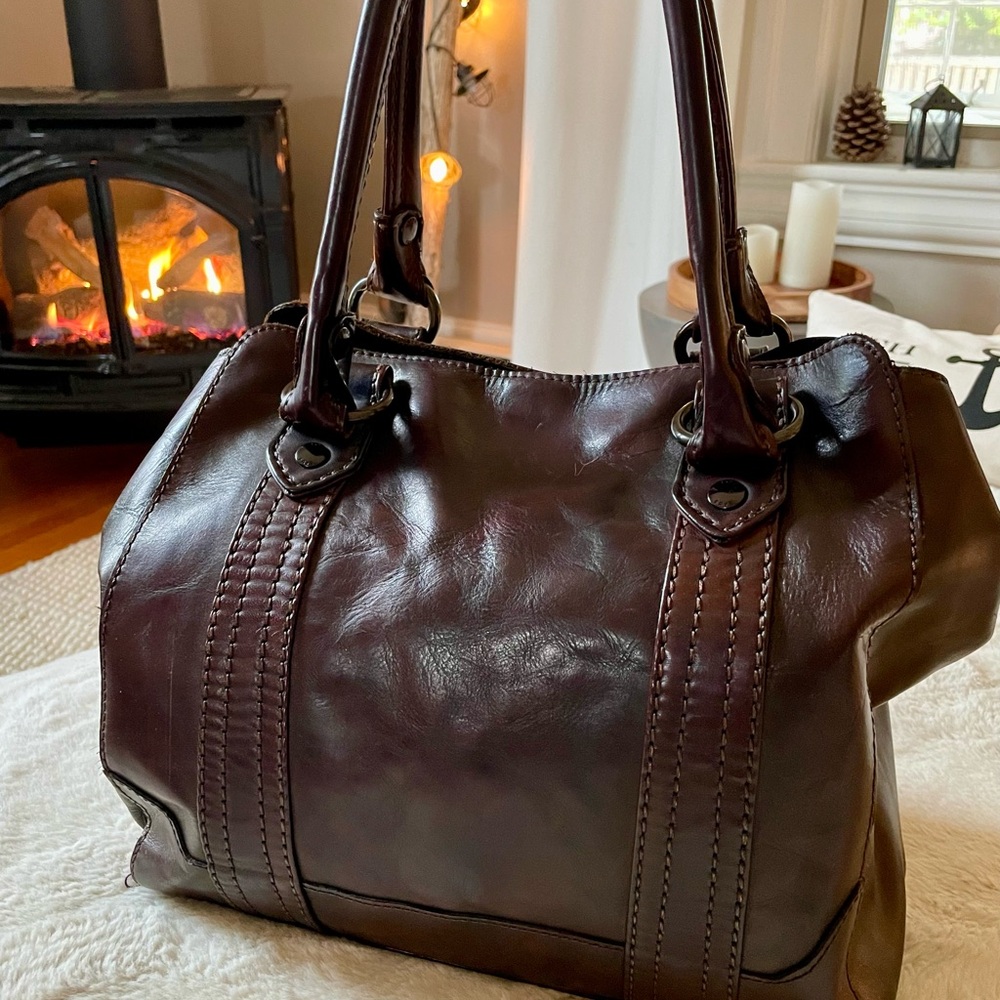 Frye Dark Brown Leather Shoulder Bag